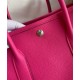 Hermes Garden Party 30 Handmade Bag in Rose Red Clemence Leather