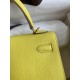 Hermes Kelly Sellier 28 Handmade Bag In Lime Epsom Calfskin