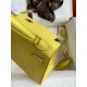 Hermes Kelly Sellier 28 Handmade Bag In Lime Epsom Calfskin