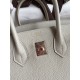 Hermes Birkin 25 Retourne Handmade Bag In Pearl Grey Clemence Leather