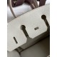 Hermes Birkin 25 Retourne Handmade Bag In Pearl Grey Clemence Leather