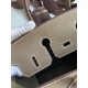 Hermes Birkin 25 Retourne Handmade Bag In Taupe Clemence Leather