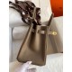 Hermes Birkin 25 Retourne Handmade Bag In Taupe Clemence Leather