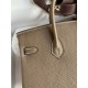 Hermes Birkin 25 Retourne Handmade Bag In Taupe Clemence Leather