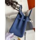 Hermes Birkin 25 Retourne Handmade Bag In Blue Agate Epsom Calfskin