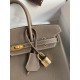 Hermes Birkin 25 Retourne Handmade Bag In Taupe Epsom Calfskin