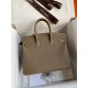 Hermes Birkin 25 Retourne Handmade Bag In Taupe Epsom Calfskin