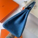 Hermes Birkin 25 Grizzly Bag in Blue Veau Doblis and Swift Leather