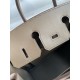 Hermes Birkin 25 Grizzly Bag in Taupe Veau Doblis and Swift Leather