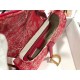 Dior Saddle Bag In Red Toile de Jouy Reverse Jacquard