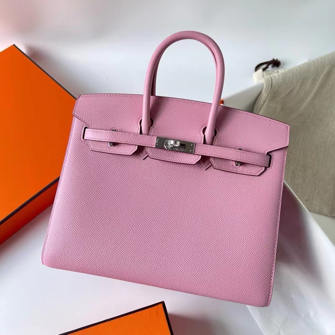 Hermes Birkin 25 Sellier Handmade Bag In Rose Confetti Epsom Calfskin