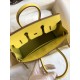 Hermes Birkin 25 Retourne Handmade Bag In Lime Swift Calfskin