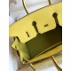 Hermes Birkin 25 Retourne Handmade Bag In Lime Swift Calfskin