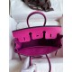 Hermes Birkin 25 Retourne Handmade Bag In Rose Purple Swift Calfskin