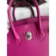 Hermes Birkin 25 Retourne Handmade Bag In Rose Purple Swift Calfskin