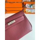 Hermes Kelly Depeches 25 Pouch in Bordeaux Epsom Calfskin