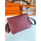 Hermes Kelly Depeches 25 Pouch in Bordeaux Epsom Calfskin