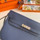 Hermes Kelly Depeches 25 Pouch in Blue Saphir Epsom Calfskin