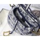 Dior Saddle Bag In Blue Toile de Jouy Embroidery