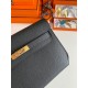 Hermes Kelly Depeches 25 Pouch in Black Epsom Calfskin