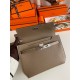 Hermes Kelly Depeches 25 Pouch in Taupe Epsom Calfskin