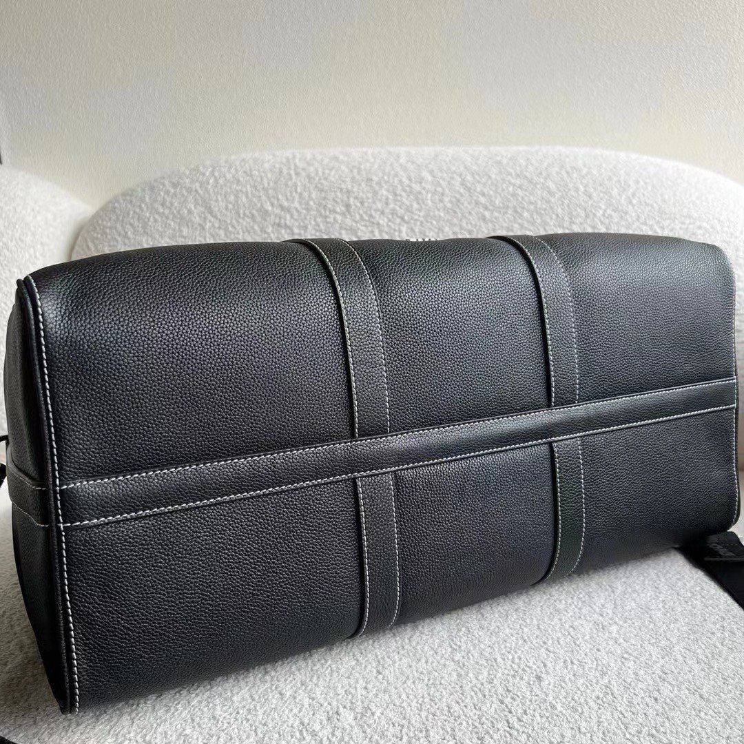 Dior Lingot 50 Duffle Bag In Black Grained Calfskin