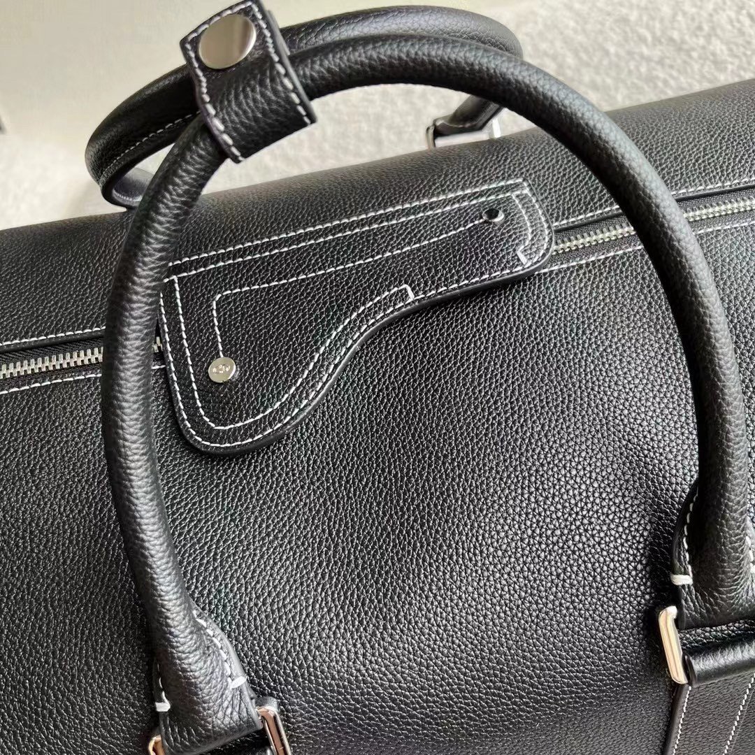 Dior Lingot 50 Duffle Bag In Black Grained Calfskin