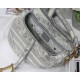 Dior Saddle Bag In Grey Toile de Jouy Embroidery