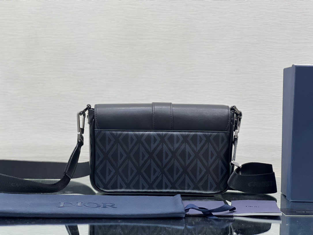 Dior Hit the Road Messenger Bag In Black CD Diamond Canvas