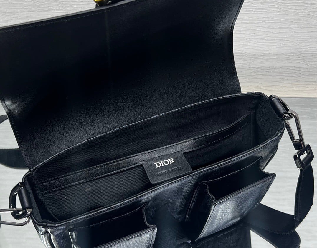 Dior Hit the Road Messenger Bag In Black CD Diamond Canvas