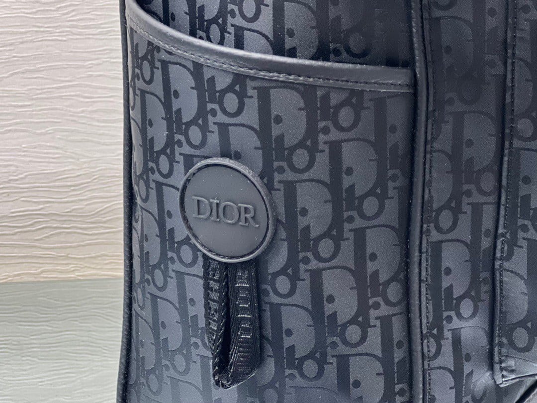 Dior Explorer Tote Bag In Black Dior Oblique Mirage Technical Fabric