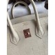 Hermes Birkin 25 Retourne Handmade Bag In Nata Matte Alligator Leather