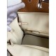 Hermes HSS Birkin 25 Bicolor Bag in Gold and Craie Clemence Leather