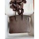 Hermes Birkin 25 Retourne Handmade Bag In Chocolat Chevre Mysore Leather