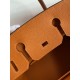 Hermes Birkin 25 Retourne Handmade Bag In Orange Clemence Leather