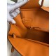 Hermes Birkin 25 Retourne Handmade Bag In Orange Clemence Leather