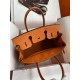 Hermes Birkin 25 Retourne Handmade Bag In Orange Clemence Leather