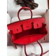 Hermes Birkin 25 Retourne Handmade Bag In Red Clemence Leather