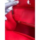 Hermes Birkin 25 Retourne Handmade Bag In Red Clemence Leather