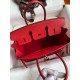 Hermes Birkin 25 Retourne Handmade Bag In Red Epsom Calfskin