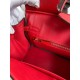 Hermes Birkin 25 Retourne Handmade Bag In Red Epsom Calfskin