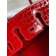 Hermes Birkin 25 Handmade Bag In Red Crocodile Porosus Shiny Skin