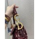 Dior Saddle Bag In Bordeaux Velvet Oblique Embroidered