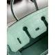 Hermes Birkin 25 Retourne Handmade Bag In Vert D'eau Matte Alligator Leather