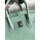 Hermes Birkin 25 Retourne Handmade Bag In Vert D'eau Matte Alligator Leather