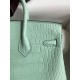 Hermes Birkin 25 Retourne Handmade Bag In Vert D'eau Matte Alligator Leather