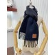 Loewe Scarf in Black Mohair and Wool