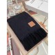 Loewe Scarf in Black Mohair and Wool