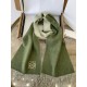 Loewe Window Scarf in Green/Beige Wool and Cashmere