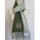 Loewe Window Scarf in Green/Beige Wool and Cashmere